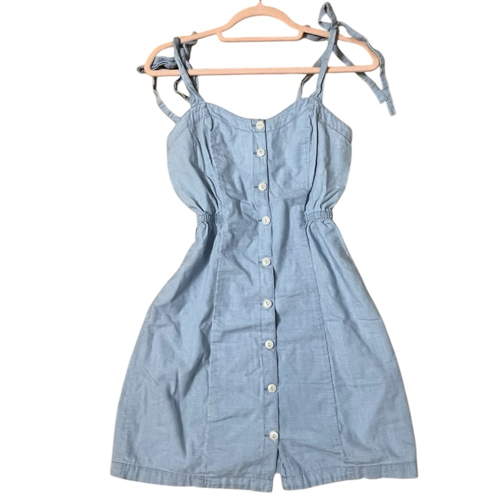 Madewell Blue Buttoned Sundress Sleeveless Mini
